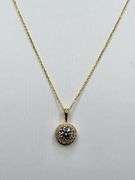 1.42ctw F, VVS1 lab grown diamond with 18" 14k gold pendent