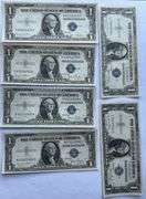 Six 1935 D Narrow Margins $1 Silver Certificates