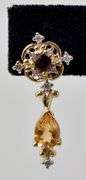 Sophisticated 14K Yellow Gold Multi-Gemstone Dangle Earrings
