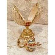 24kt Gold Fabergé Style Jeweled Crown Egg 333 Austrian Crystals