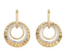 New 0.55ctw Diamond Geometric Triple Circle Fluted Drop Earrings in 14K