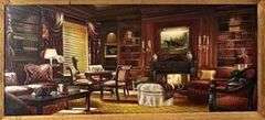 Framed Painting of a Classic Richly decorated Home Library  by Siu Ho Lee