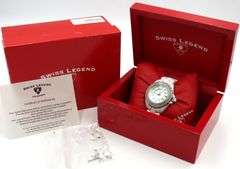 Swiss Legend Karamica white ceramic diamond quartz watch