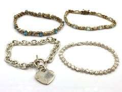 Group lot of 4 Vintage 925 sterling silver bracelets