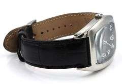 Bulova watch with black leather strap