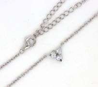 925 sterling silver 3 cluster cubic zirconia pendant on chain