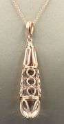 14kt Rose gold dangle pendant on chain