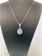 CERTIFIED 14K WHITE GOLD NECKLACE WITH DIAMOND PENDANT