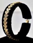 Shiny 10K Yellow Gold Heart Link Bracelet