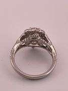 CERTIFIED 14K WHITE GOLD DIAMOND AND TOURMALINE RING