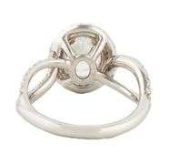 1.71ctw Oval and Round Diamond Double Frame Split Shank Engagement Ring in 18K