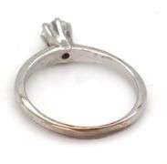 14kt White gold round brilliant cut solitaire diamond engagement ring