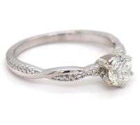 14kt White gold 0.71ct twisted shank setting