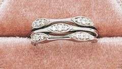 14kt Solid White Gold & Diamond Band Ring