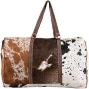 Extra Large Tricolor Cowhide Duffel Bag