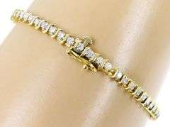 Vintage 14K Yellow Gold Diamond Tennis Bracelet