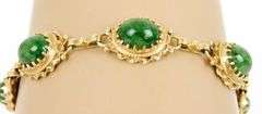 Exceptional Vintage 14K Gold Jade Bracelet