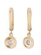 0.50ctw Round Diamond Bezel Set Drop Earrings in 14K