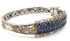 Viontage 925 Sterling Silver Michael Valiti Auamarine Bangle