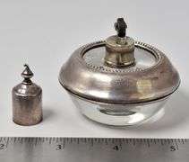 Vintage  Frank M. Whiting Sterling Silver and Glass Lighter