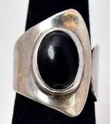 Black Onyx Gemstone Ring in Sterling Silver