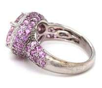 18kt White gold East west Oval Kanzanite and diamond halo cocktail ring