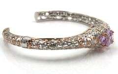 Gems En Voque 925 sterling silver Kunzite Cuff Bracelet