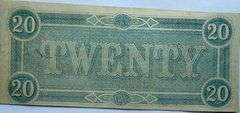 $20 CSA Note Feb 17 1864 Series.