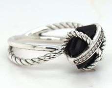 David Yurman black onyx and diamond wrap ring