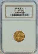 Very Choice BU 1925-D $2.50 Indian Gold Piece. NGC MS63