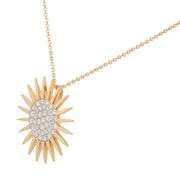 New Doves by Doron Paloma 0.48ctw Pave Diamond Sunburst Pendant Necklace in 18K