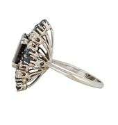 7.00ctw Radiant and Round Sapphire and 1.00ctw Diamond Statement Ring in 14K