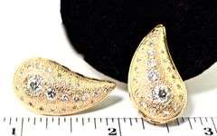 Impressive 14K Yellow Gold Tear Drop Diamond Earrings