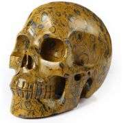 5-Inch Hand-Carved Jasper Gemstone Skull
