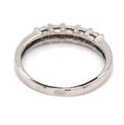 Platinum 0.25ctw round and baguette 5 stone diamond ring
