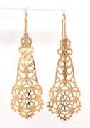 14kt Yellow gold filigree dangle earrings