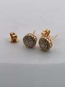CERTIFIED BRAND NEW 18K YELLOW GOLD DIAMOND STUDS