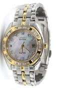 Citizen Solar Analog mother of pearl diamond dial watch