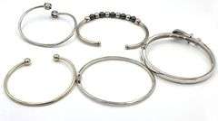 Group lot of 5 cuff bangles in 925 sterling silver