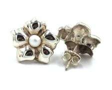 Tiffany & co pearl dogwood earrings