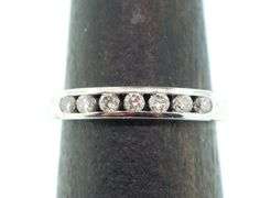 14kt Solid White Gold & Diamond Band Ring