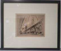 Investment quality! John Marin – "Downtown, The El" (Original Etching, Limited Edition, New Republic