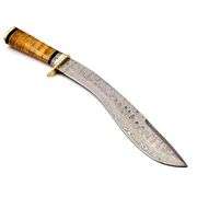 Damascus Steel Kukri Knife with Camel Bone Handle