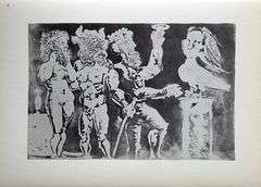 PABLO PICASSO, TWO MEN WITH MINOTAUR