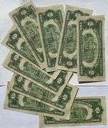 Nine Various 1953 1953 A B Series $2 Red Seal US Notes