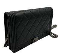 Chanel  Lambskin Boy Wallet On Chain Bag W/Dust Bag & Card & Box