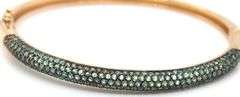 14kt Yellow gold Alexandrite pave bangle bracelet