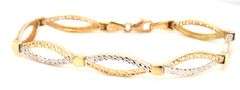 14kt two tone gold textured Infinity link bracelet
