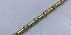 14K Yellow Gold Round Brilliant Cut Bracelet