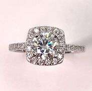 14 Kt White Gold Plate 6.5 mm Amber Ice Fire Moissanite Ring